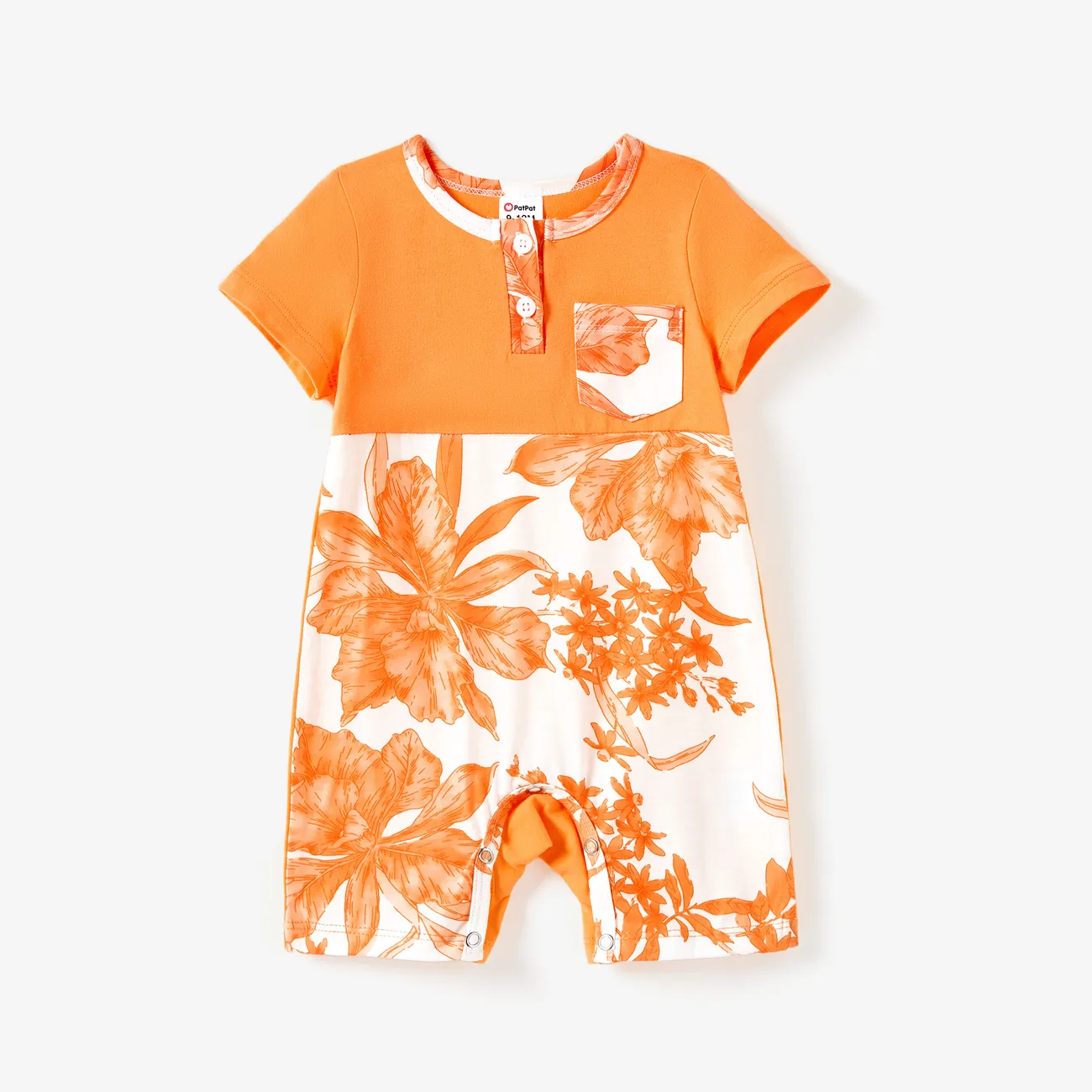 Family Matching Orange Tee and Cami Top Spliced Belted Dress Sets Orange big image 1