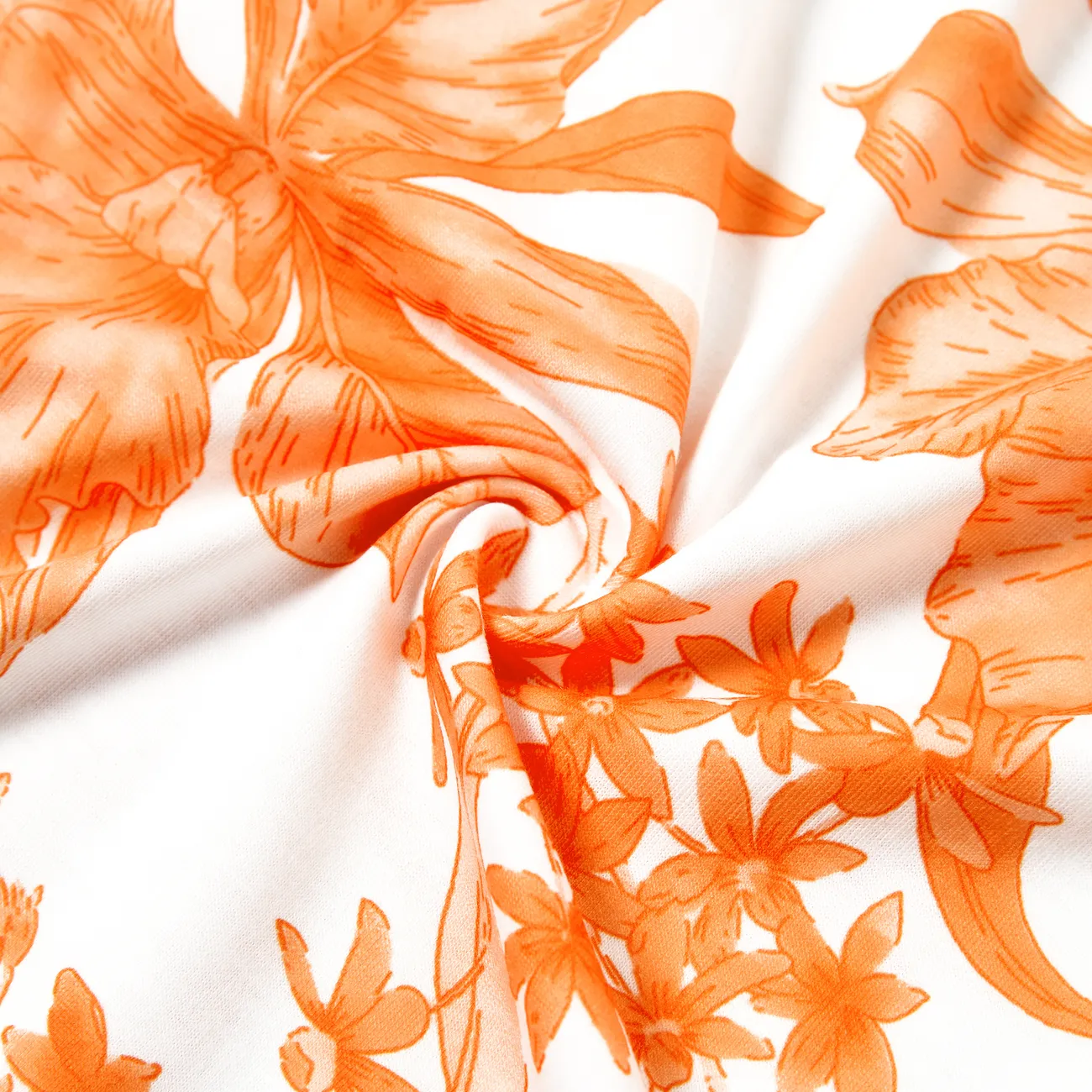 Look Familial Fleurs et plantes tropicales Débardeur Tenues de famille assorties Ensemble Orange big image 1