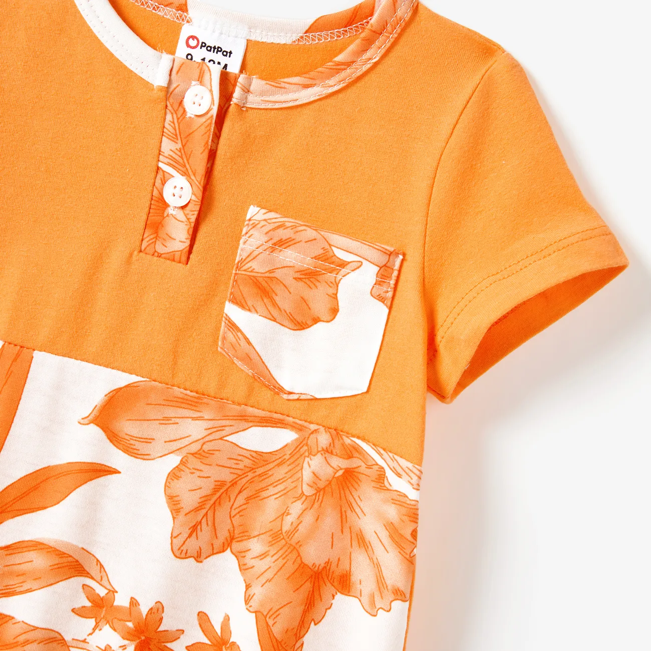 Looks familiares Plantas y flores tropicales Camiseta sin mangas Conjuntos combinados para familia Conjuntos Naranja big image 1