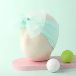 Diadema de lazo de malla de nailon de color puro casual para bebé niña Menta verde