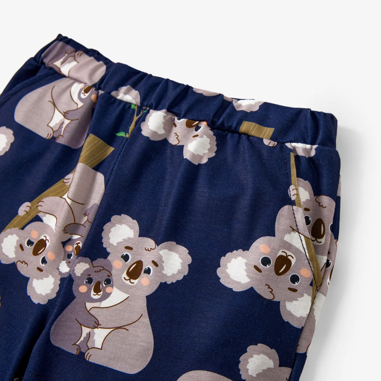Family Matching Raglan Short Sleeves Koala Bear Pajamas Sets (Flame Resistant) DeepSapphireBlue big image 1