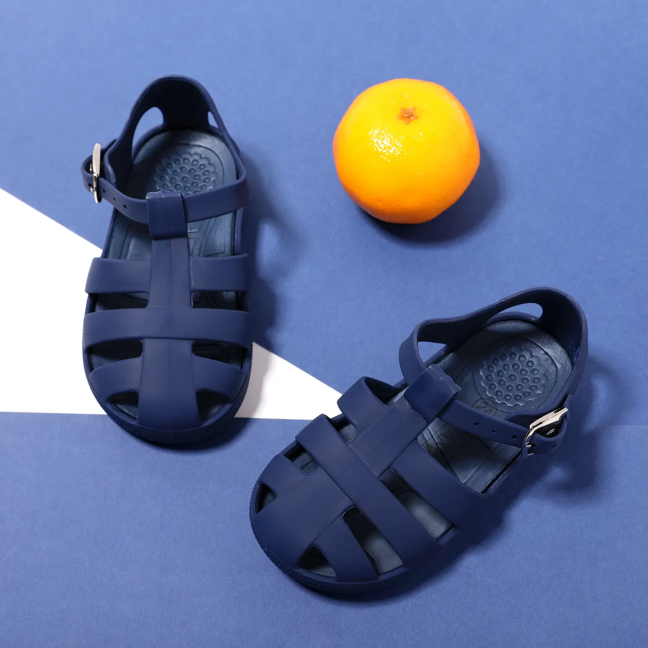Toddler/Kid Girl/Boy Casual Style Solid Color Soft Sole Sandals Deep Blue big image 1