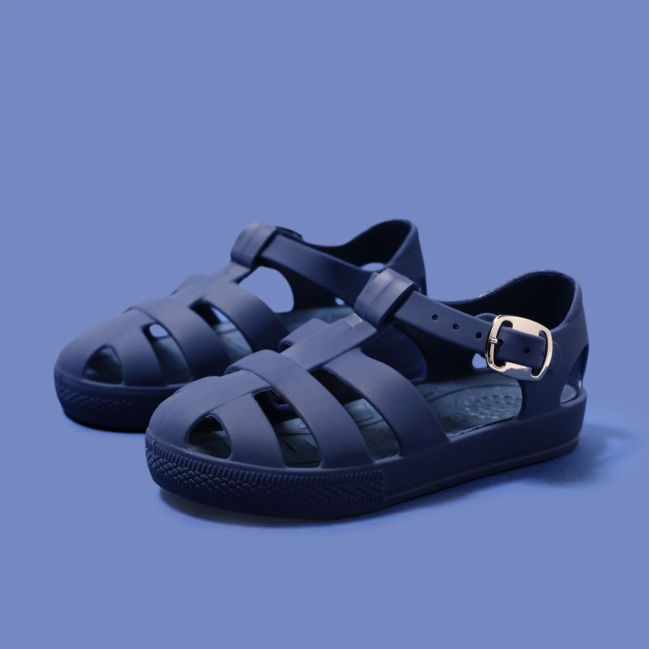 Criança Criança Unissexo Casual Cor sólida Sandálias Azul Escuro big image 1