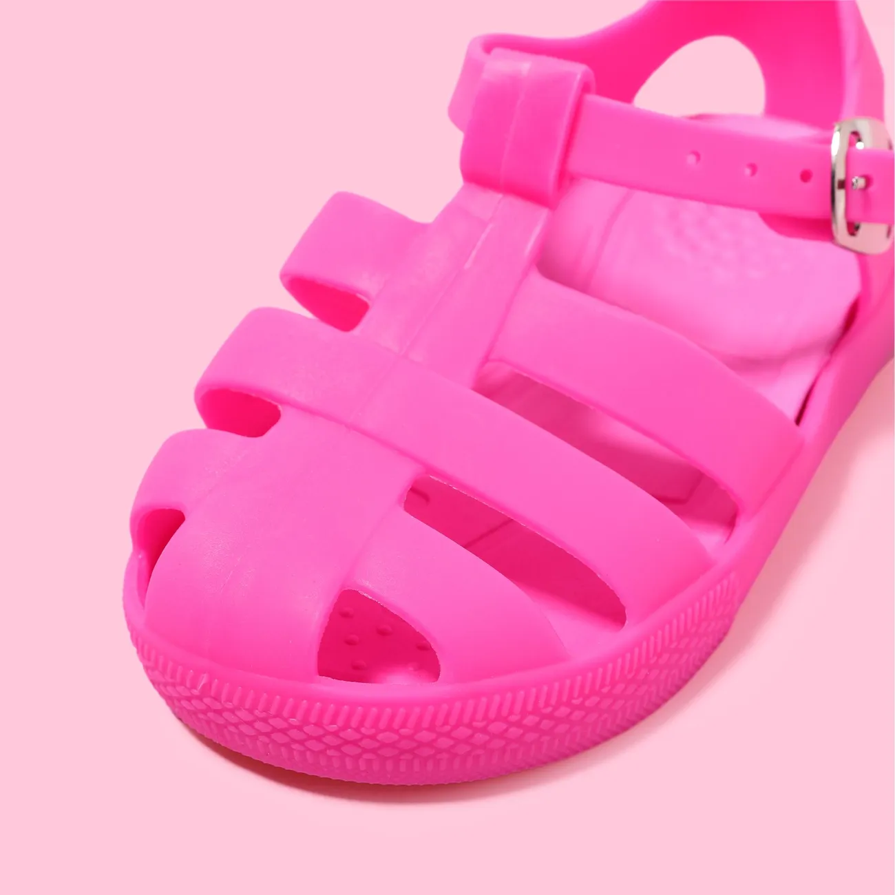 Toddler/Kid Girl/Boy Casual Style Solid Color Soft Sole Sandals Rosy big image 1