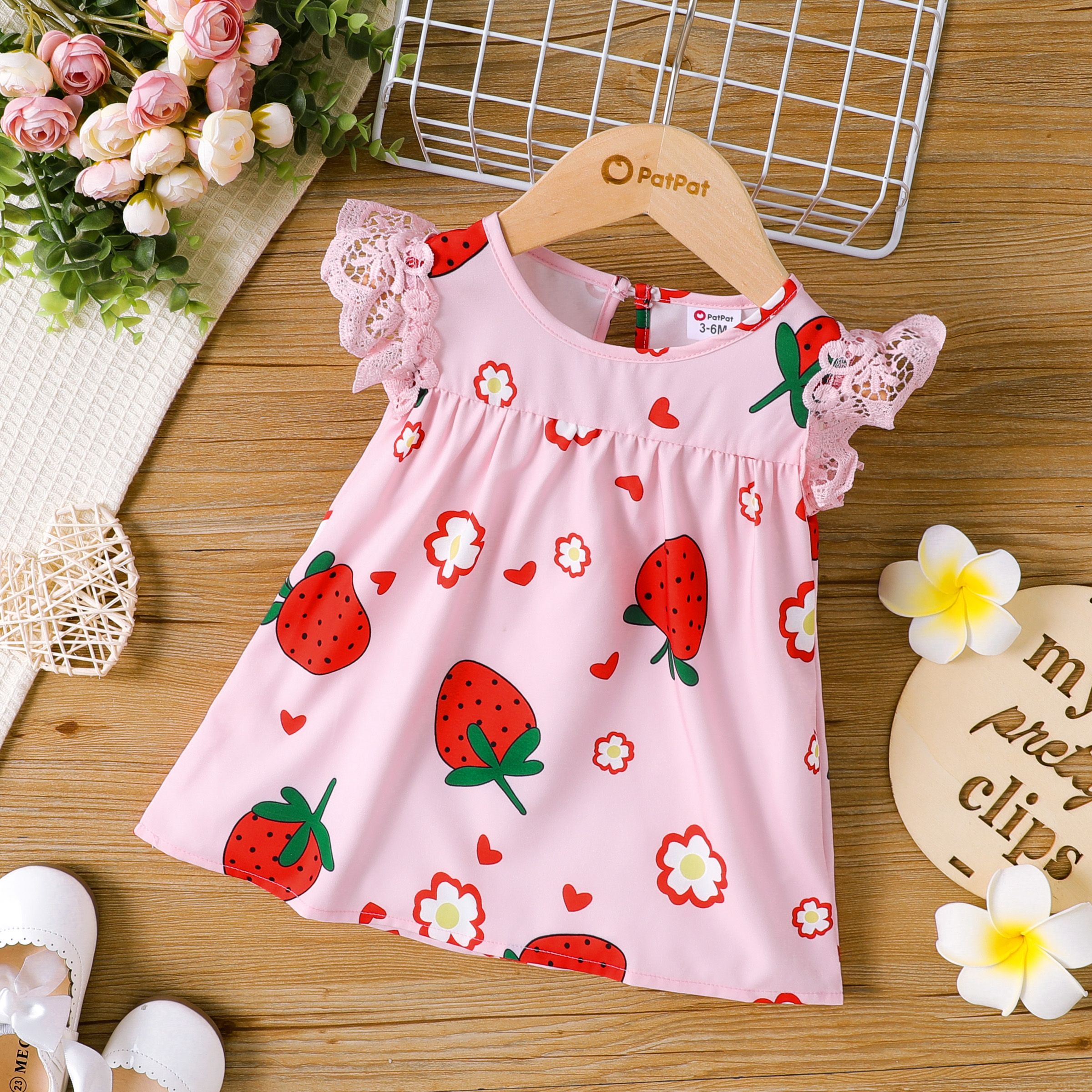 Baby Girl Sweet Strawberry Lace Dress