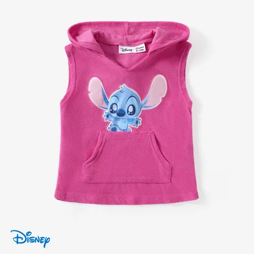 Disney Stitch Bebé / Niñas Pequeñas 1pc Algodón Estampado Personaje Traje de Baño Encubrir / Toalla con Capucha
