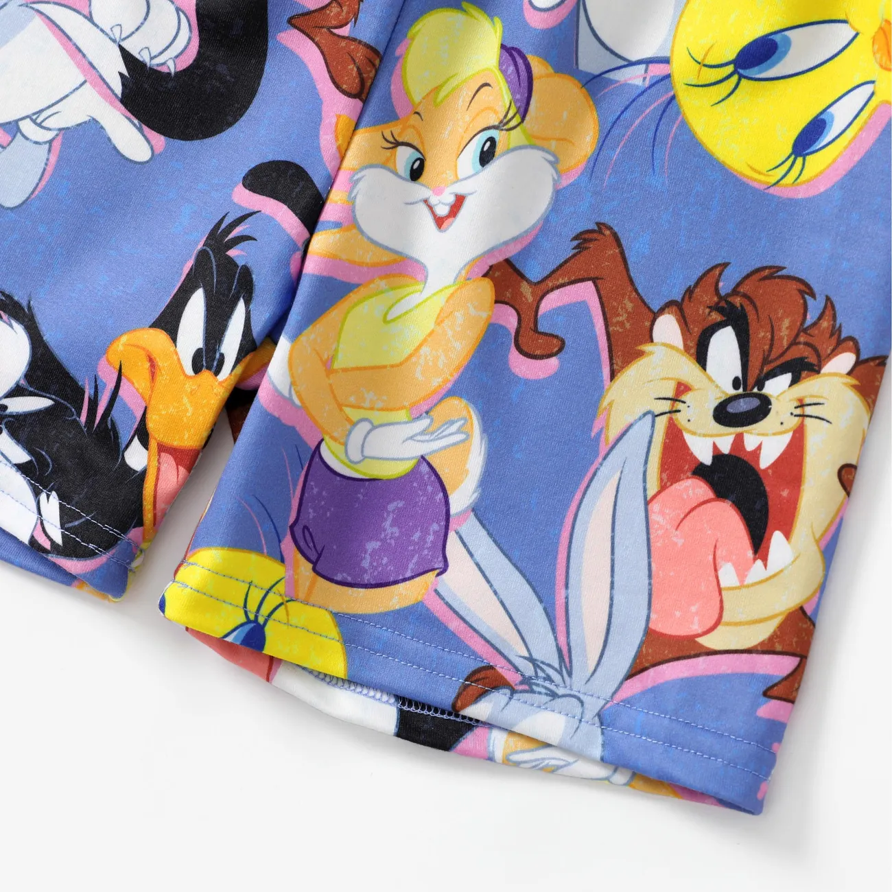 Looney Tunes 蹣跚學步的女孩/男孩角色塗鴉風格通體印花無袖連衣裙/套裝 彩色 big image 1