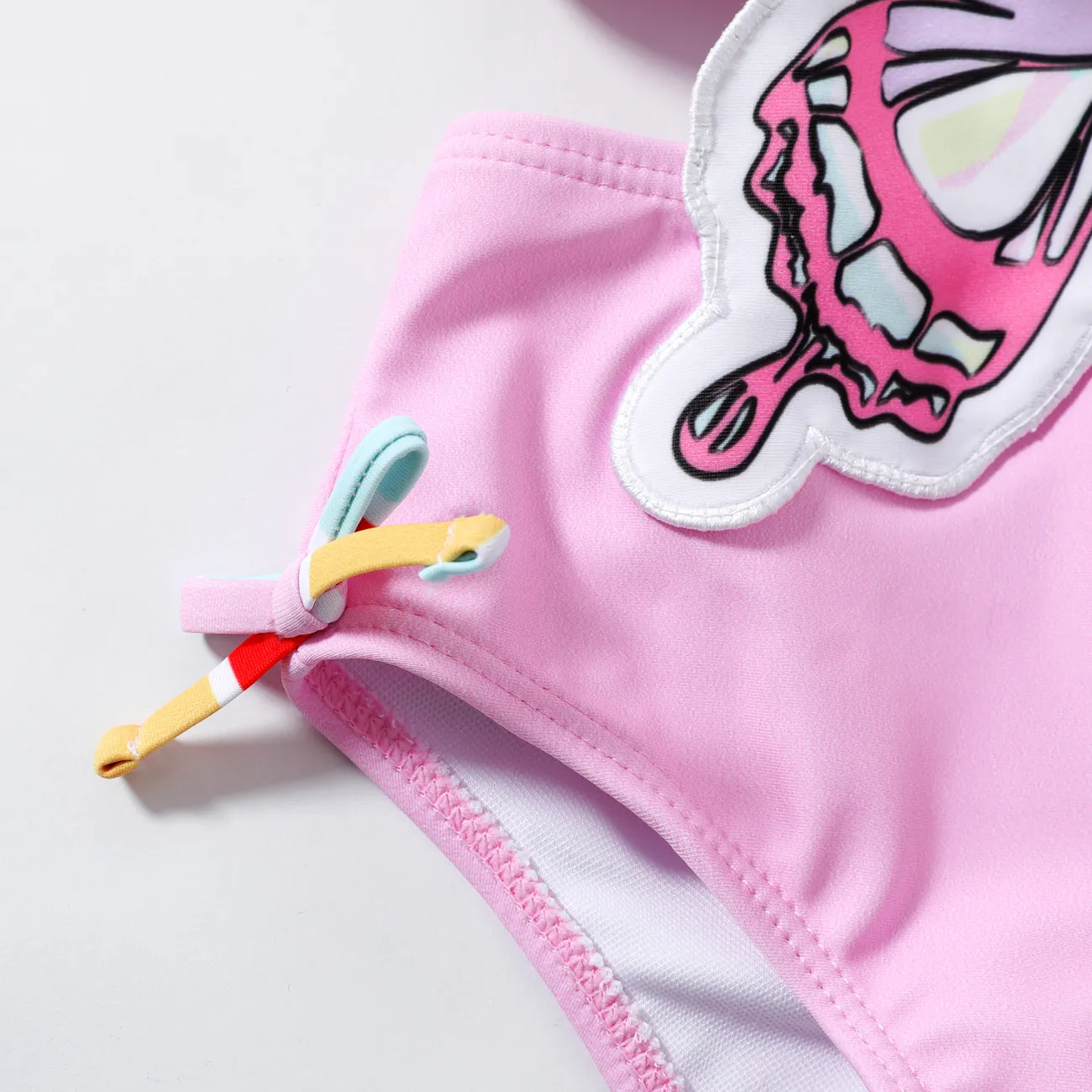 Sweet Butterfly Toddler Girl Swimsuit - 1pc Animal Pattern Polyester Spandex Swimwear Pink big image 1