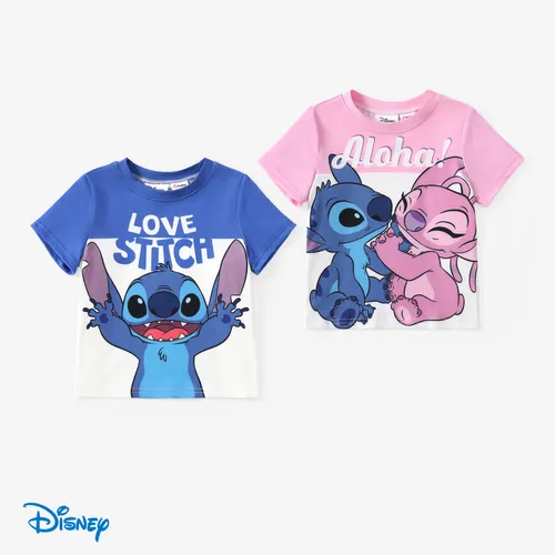 Disney Stitch Toddler Meninos / Meninas 1pc Naia™ Tema Slogan Personagem Print T-shirt