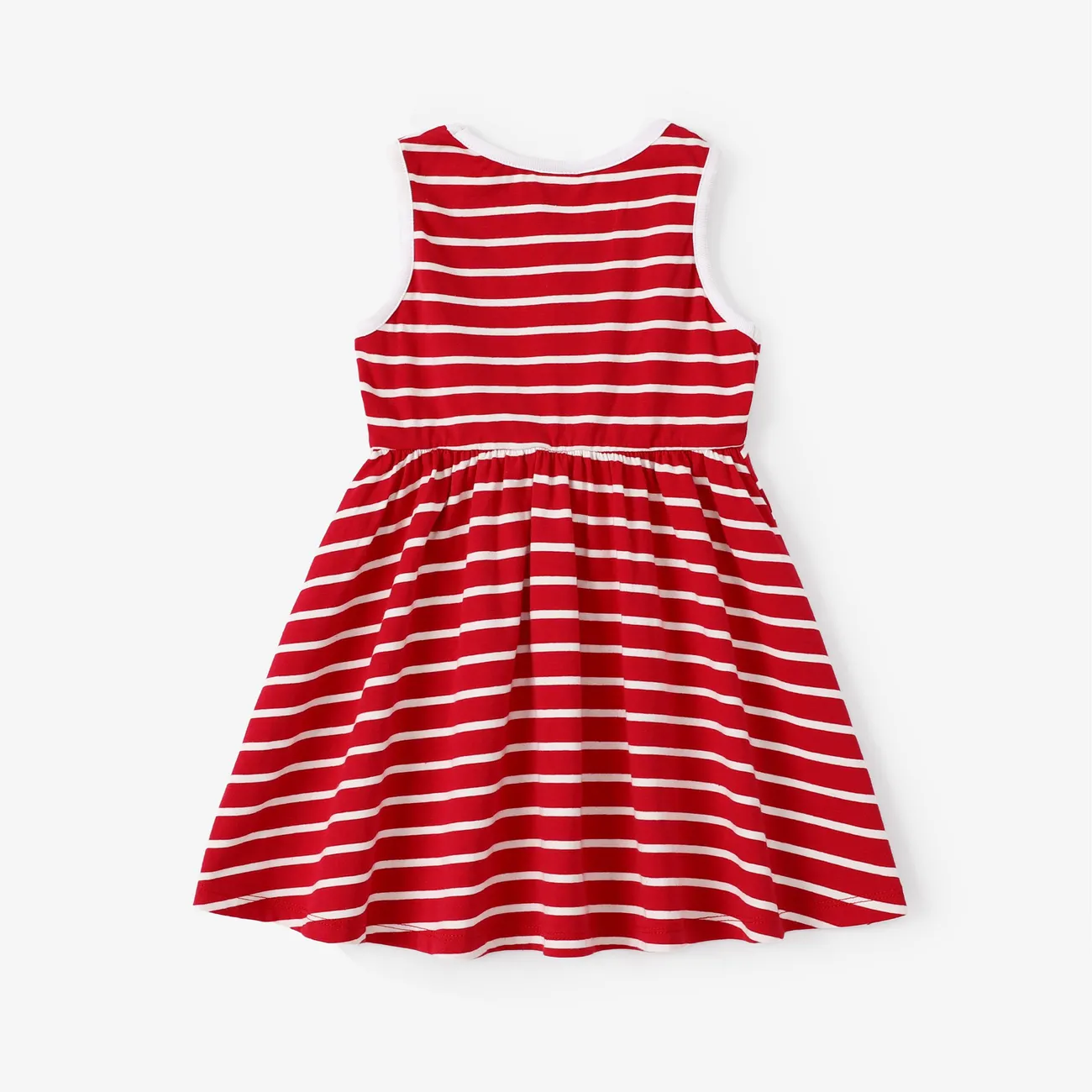 Toddler Girl Stripe Print Sleeveless Dress REDWHITE big image 1
