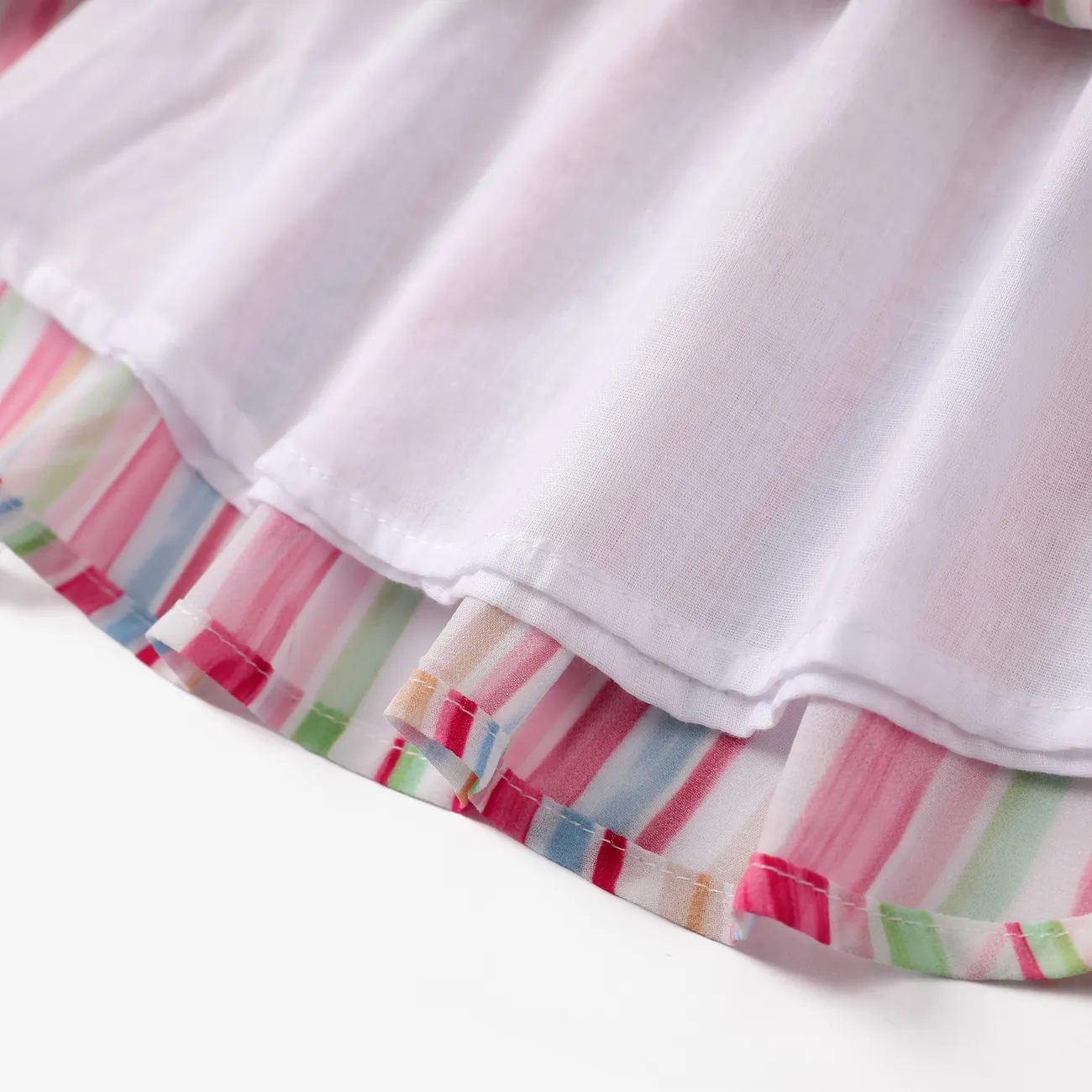 Baby Girl 2pcs Letter Print Romper and Striped Skirts Set PINK-1 big image 1