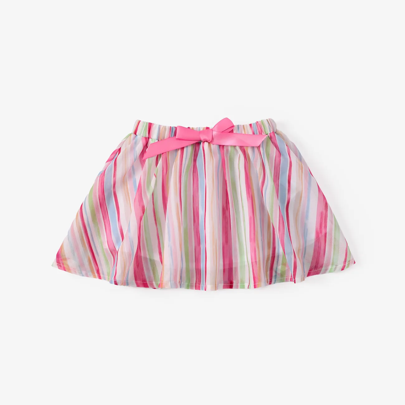 Baby Girl 2pcs Letter Print Romper and Striped Skirts Set PINK-1 big image 1