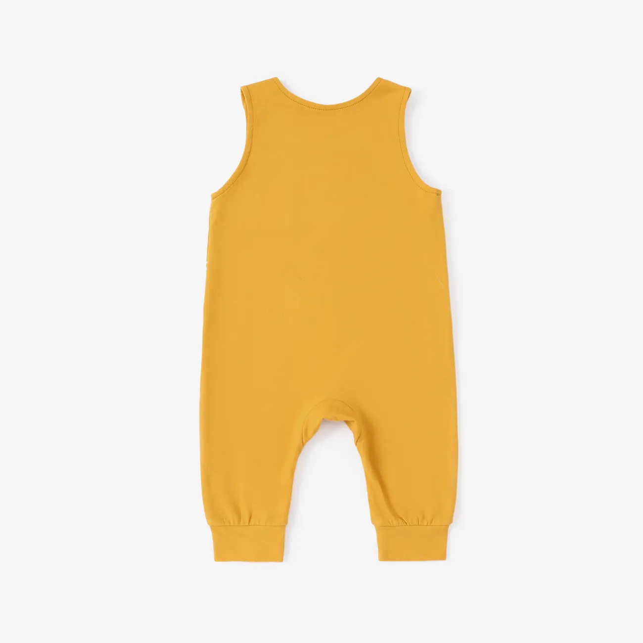 Baby Boy Childlike Animal Pattern Jumpsuit Yellow big image 1