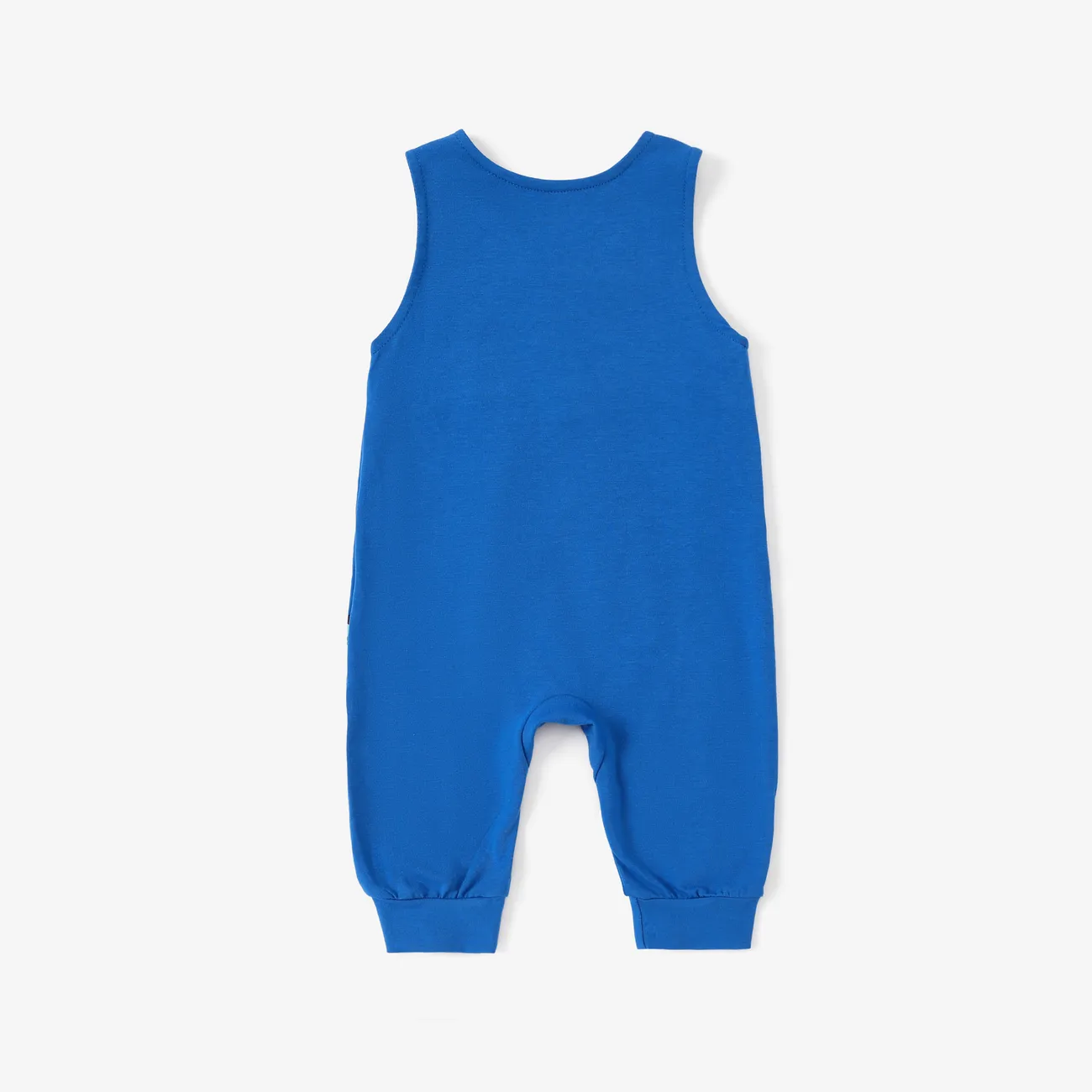 Baby Boy Childlike Animal Pattern Jumpsuit Blue big image 1