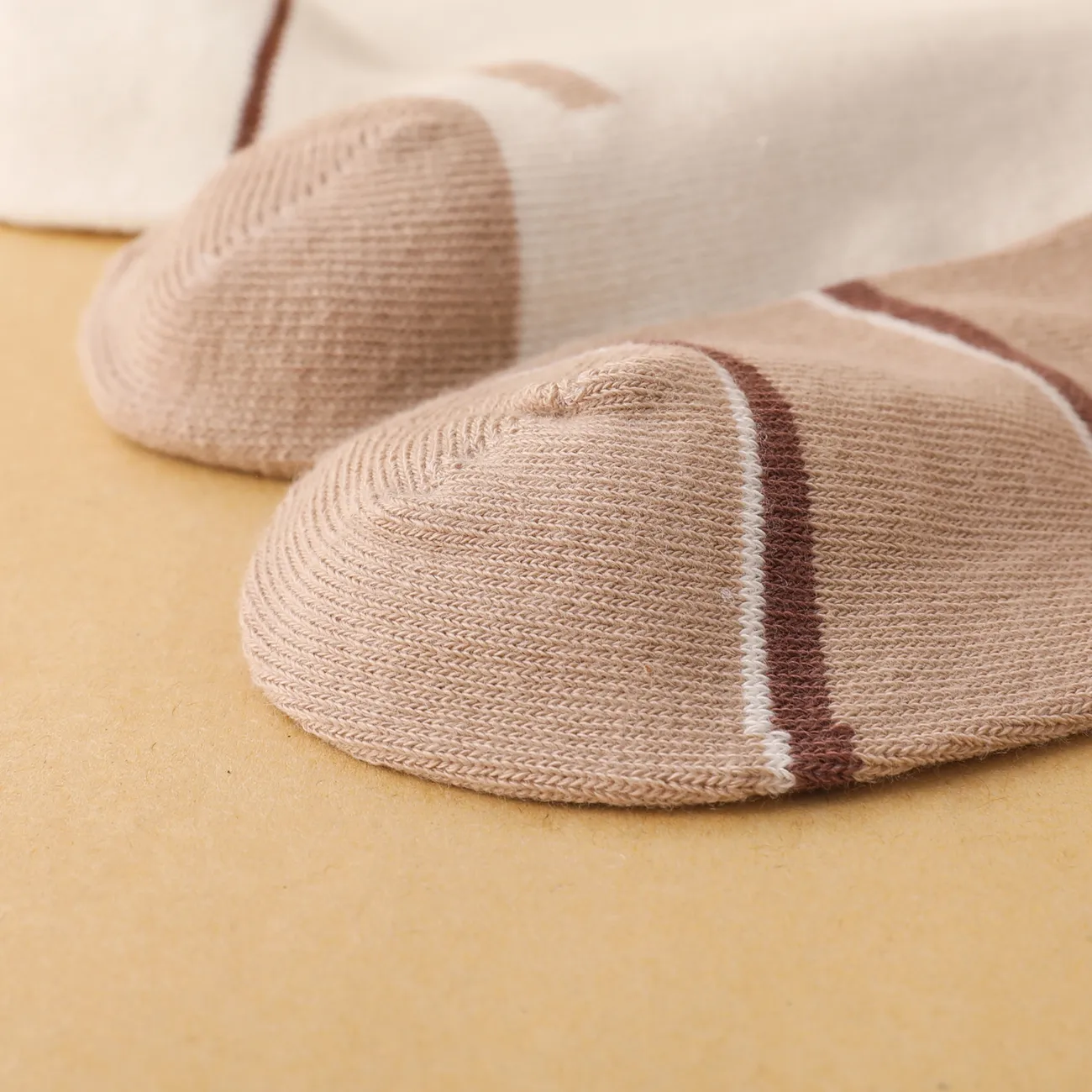 Paquete de 5 calcetines de media pantorrilla transpirables para bebés/niños pequeños/niños pequeños transpirables Café big image 1