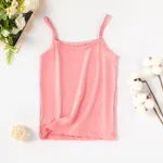 Baumwoll-Hängeriemen-Top-Set für Mädchen - Einfarbige Unterwäsche rosa