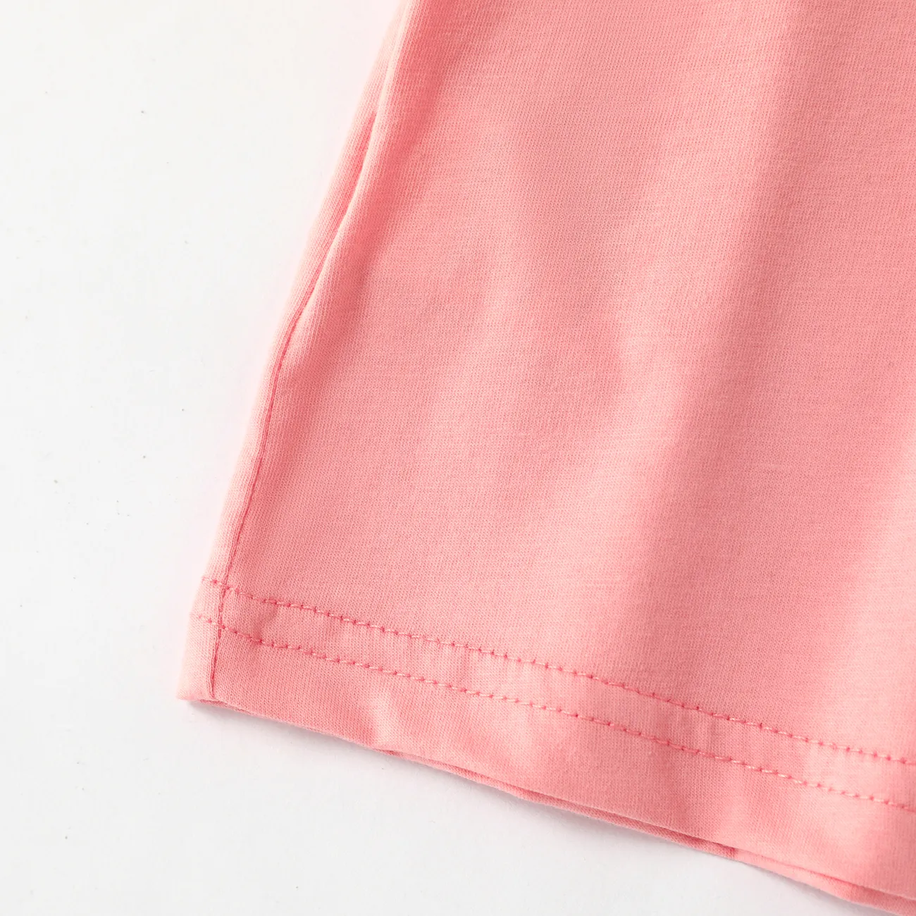 Conjunto de camisola con correa colgante de algodón para niña - Ropa interior básica de color sólido Rosado big image 1