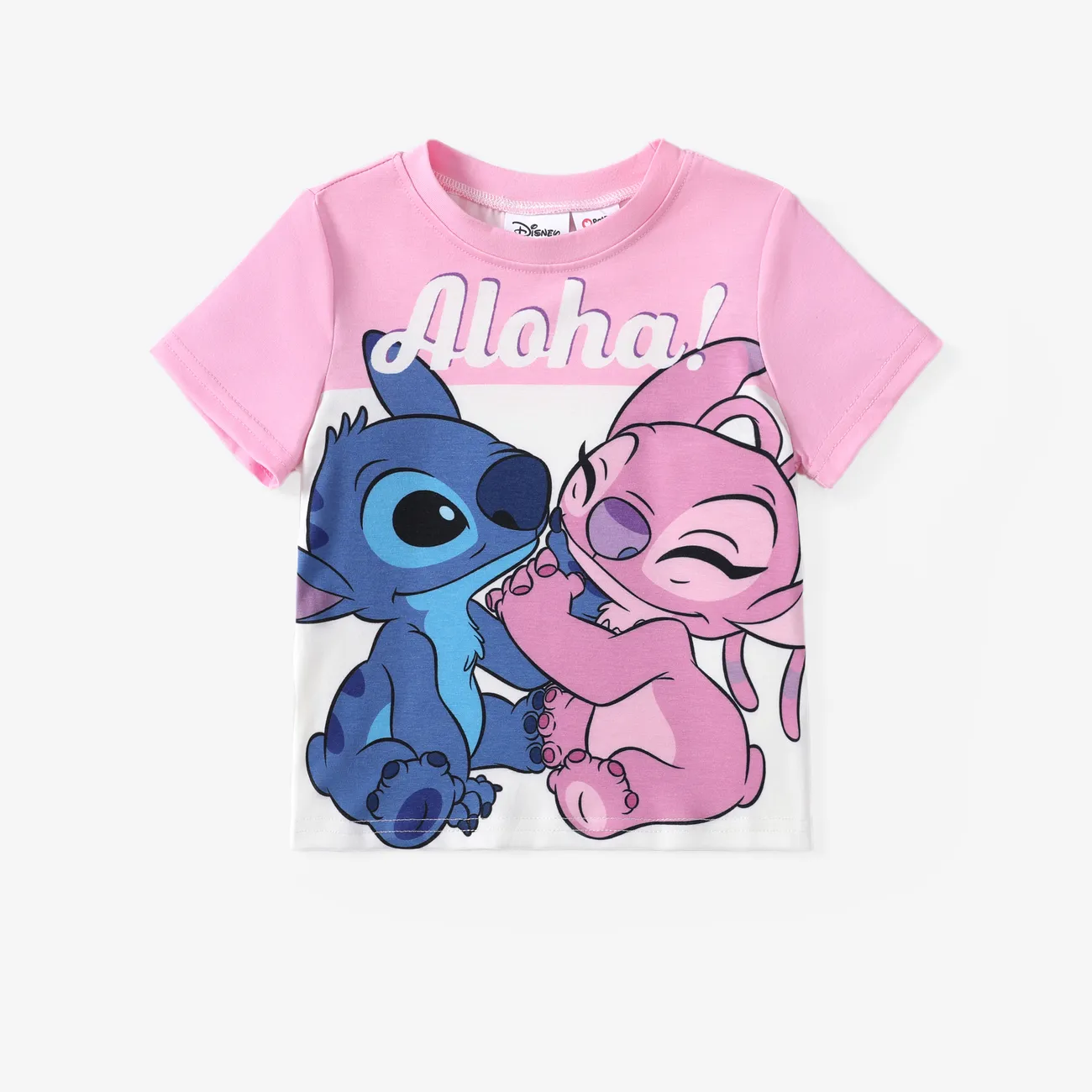 Ponto Disney Criança Unissexo Infantil Manga curta T-shirts Rosa big image 1