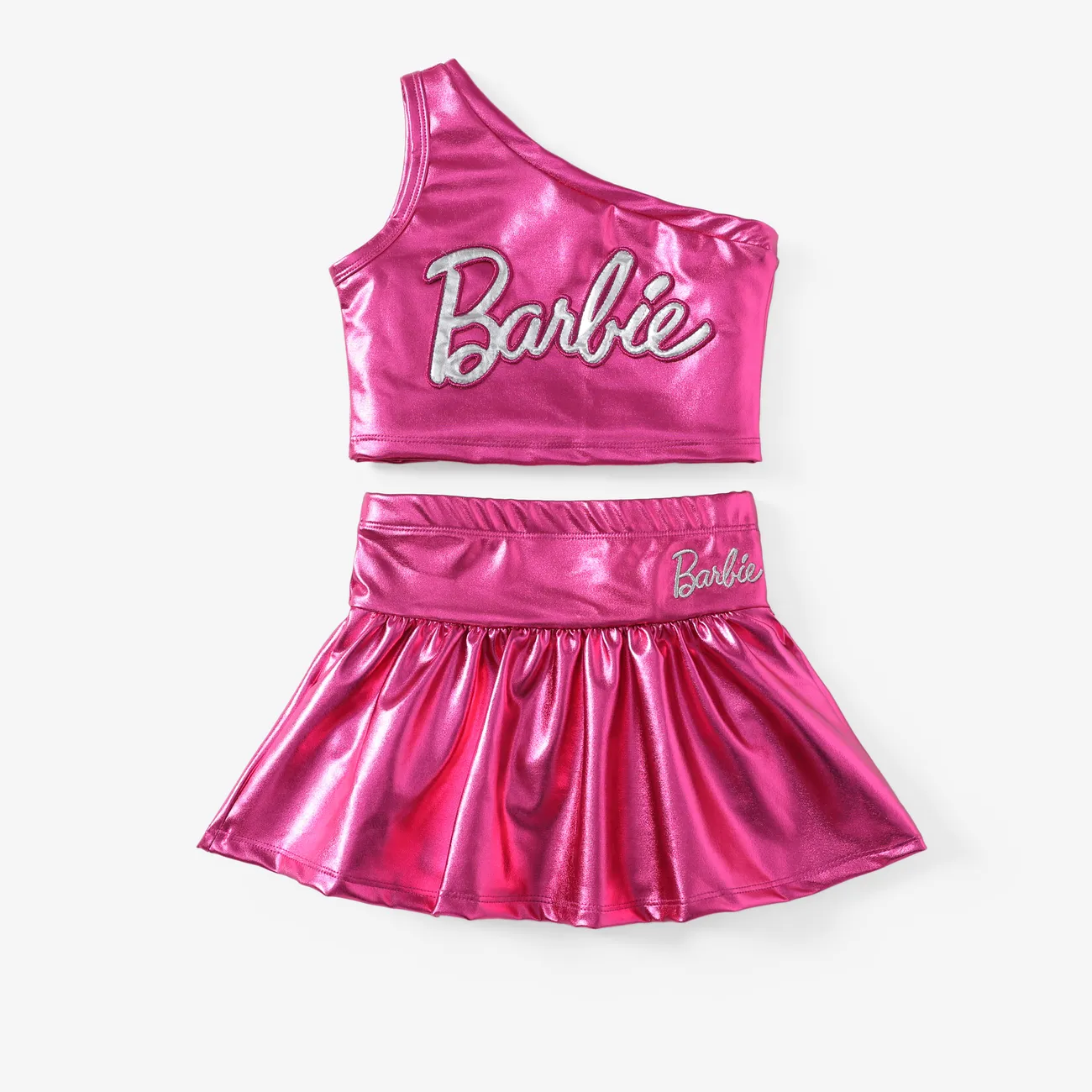 Barbie 2 pezzi Bambino piccolo Ragazza Davanti spiovente Dolce Vestito con gonna roseo big image 1