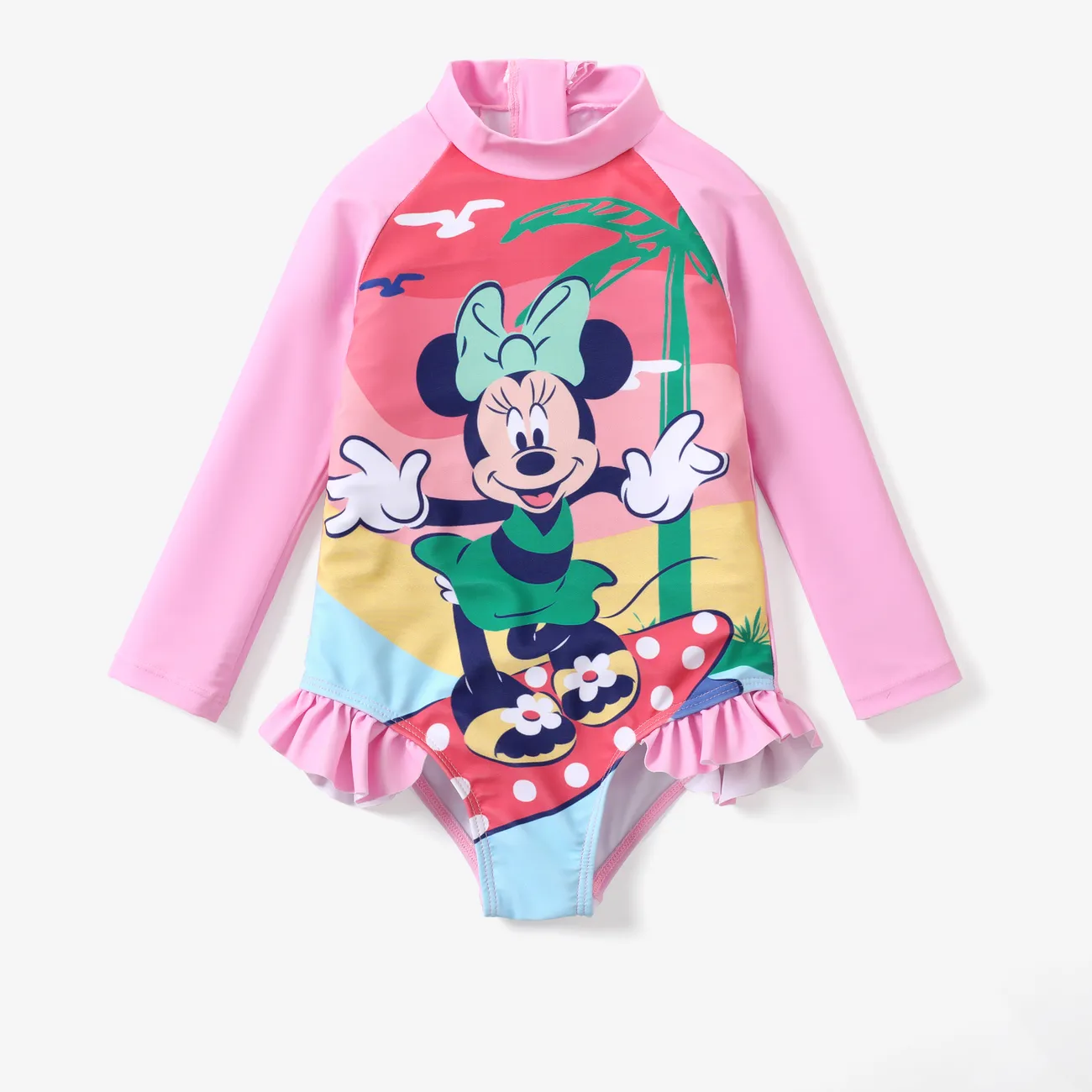 Disney Mickey and Friends Fille Bord à volants Enfantin Maillots be bain Rose big image 1