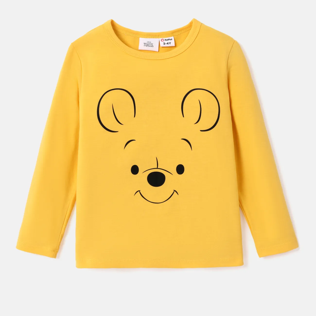 Disney Winnie the Pooh Criança Unissexo Infantil Manga comprida T-shirts Amarelo big image 1