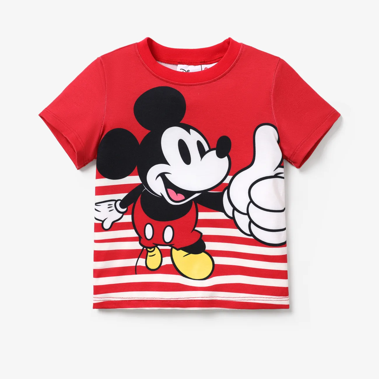 Disney Mickey and Minnie kid boy/girl character pattern round neck T-shirt Red big image 1
