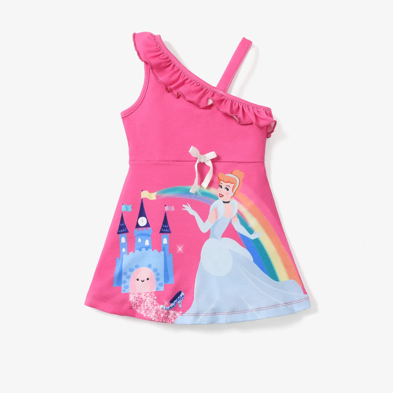Disney Princess Criança Menina Ombro descoberto Infantil Vestidos Roseo big image 1
