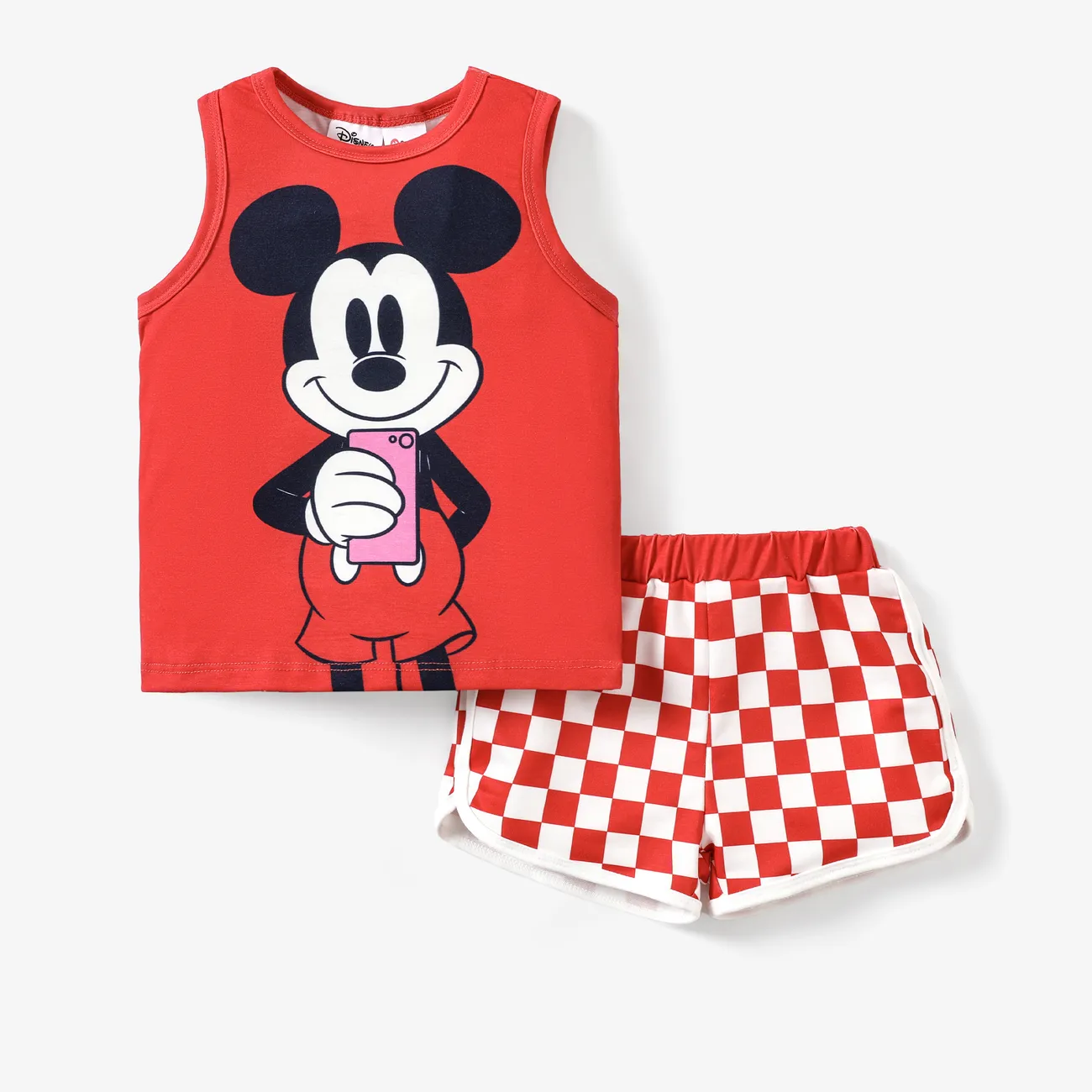 Disney Mickey and Friends 2 unidades Niño pequeño Unisex Deportivo conjuntos de chaleco Rojo big image 1