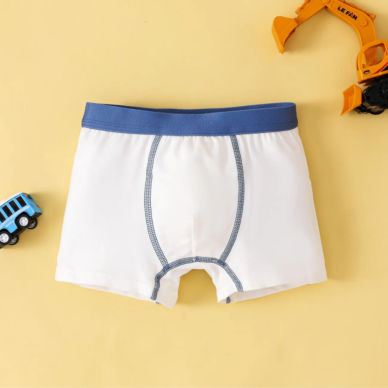 Sous-vêtements en coton sur le thème des véhicules pour garçons - Ensemble serré 1 pièce Bleu big image 1