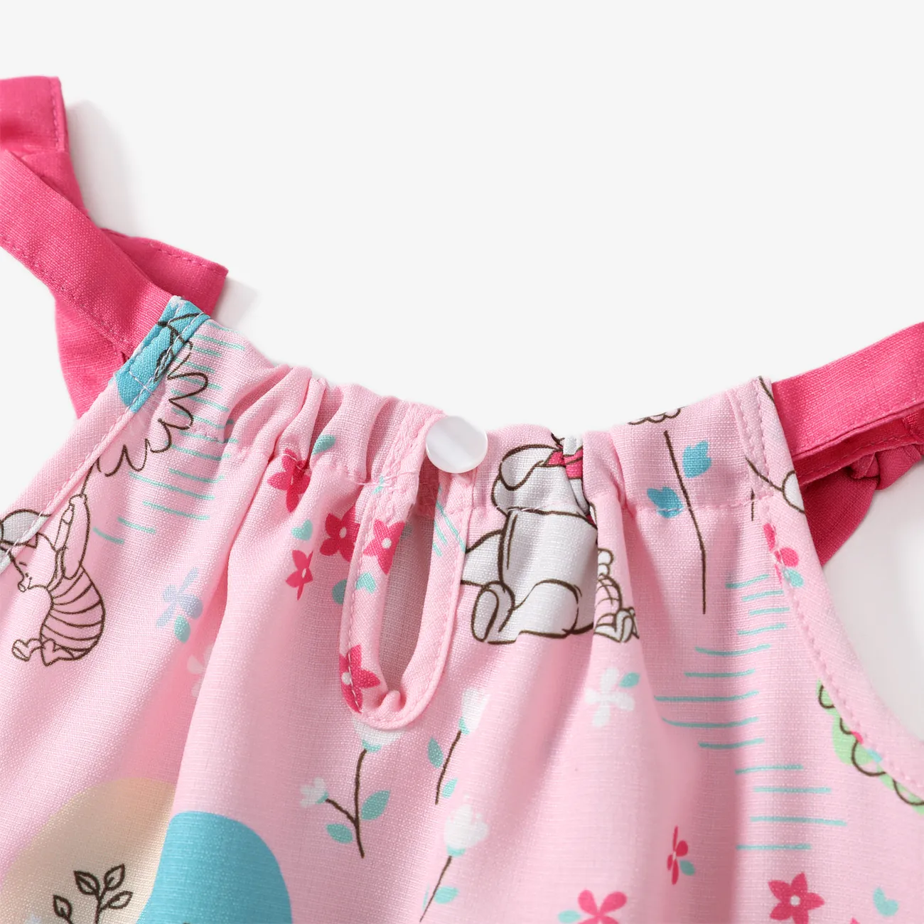 Disney Winnie the Pooh Bebé Con encaje Infantil Camiseta sin mangas Vestido Rosa claro big image 1
