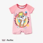 Looney Tunes Baby Boys/Girls 1pc Character Print Short-sleeve Romper Pink