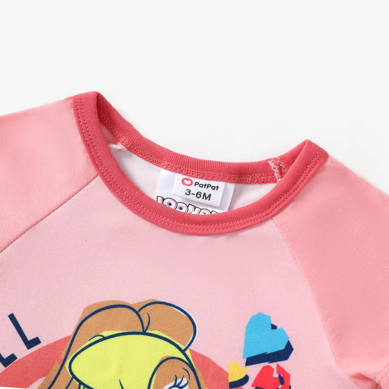 Looney Tunes Baby Boys/Girls 1pc Character Print Short-sleeve Romper Pink big image 1