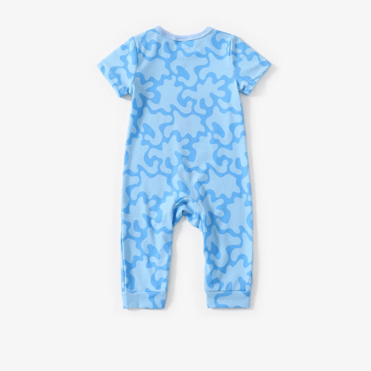 Disney Stitch Baby Girls/Boys 1pc Naia™ Character Print Long-legged Jumpsuit Blue big image 1