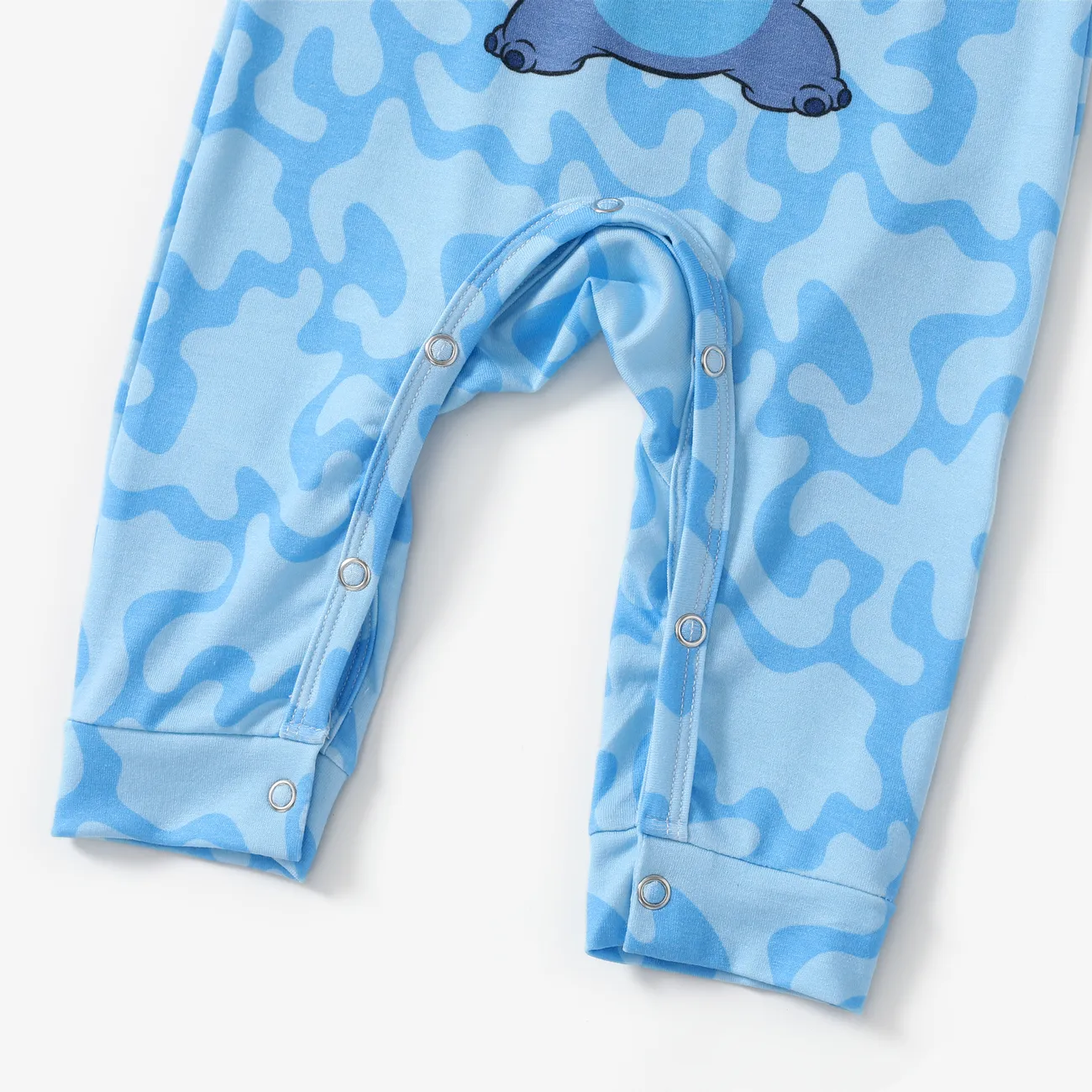 迪士尼針跡 嬰兒 中性 菠蘿 童趣 短袖 長腿連身衣 藍色 big image 1