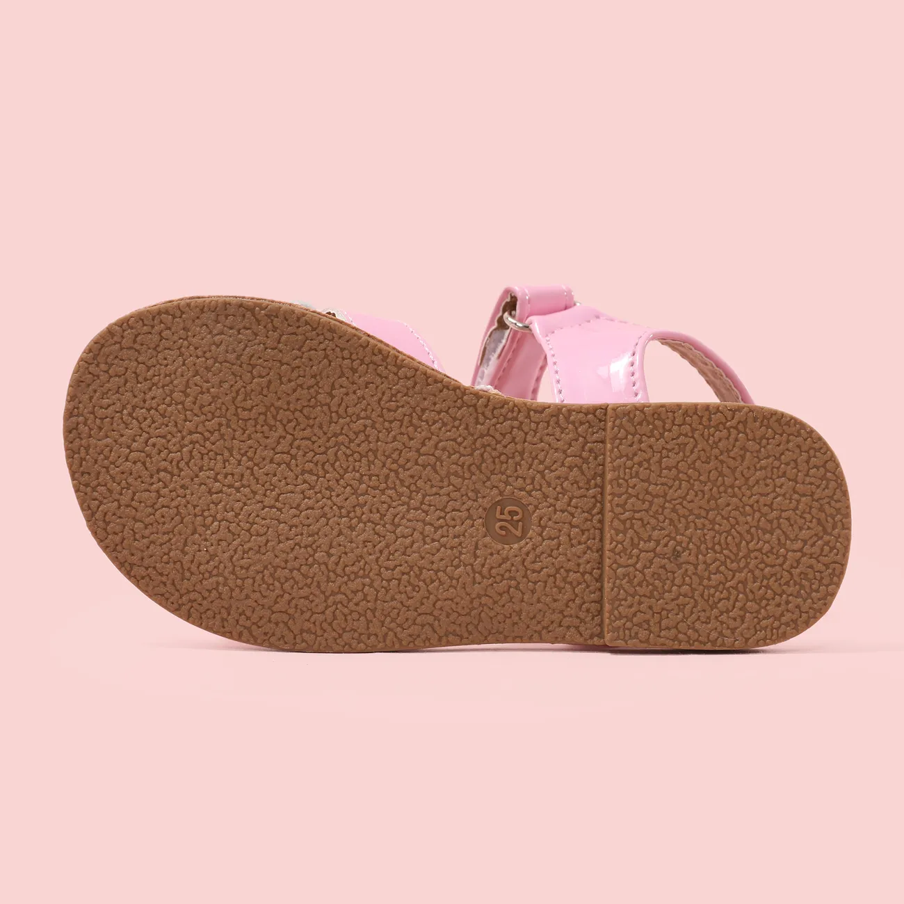 Toddler/Kid Girl Stylish Shining Flower Applique Velcro Closure Sandals Pink big image 1