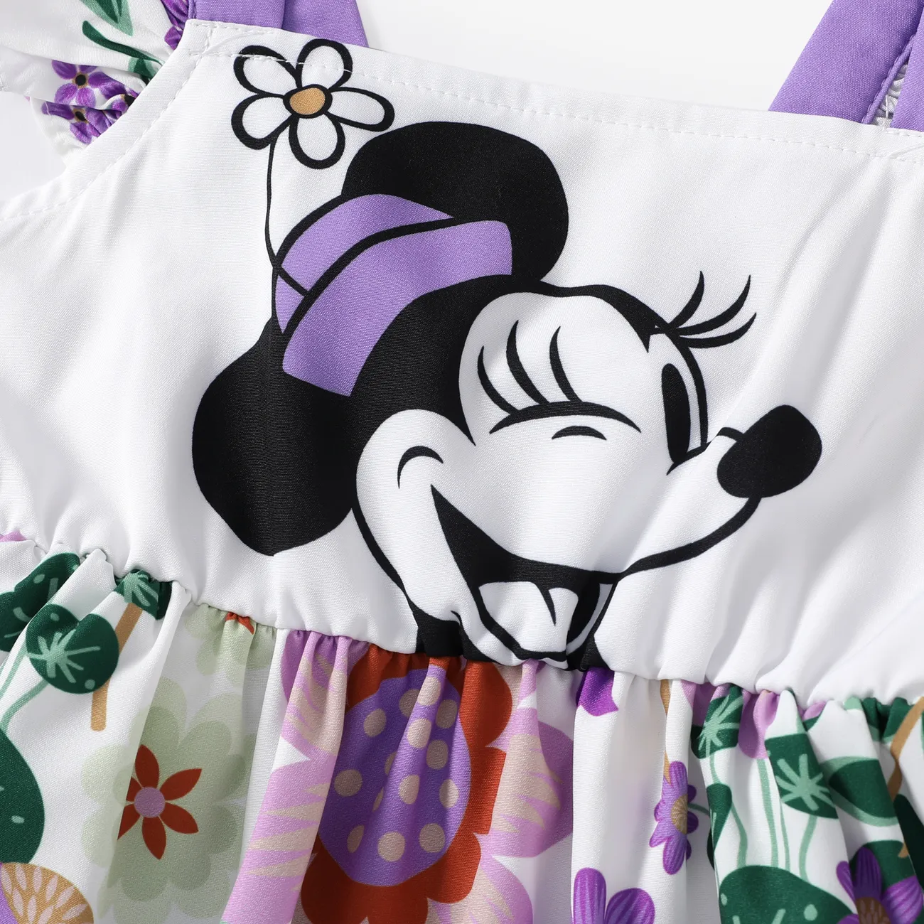 Disney Mickey and Friends Niño pequeño Chica Mangas con volantes Dulce Plantas y flores tropicales Vestidos Púrpura big image 1