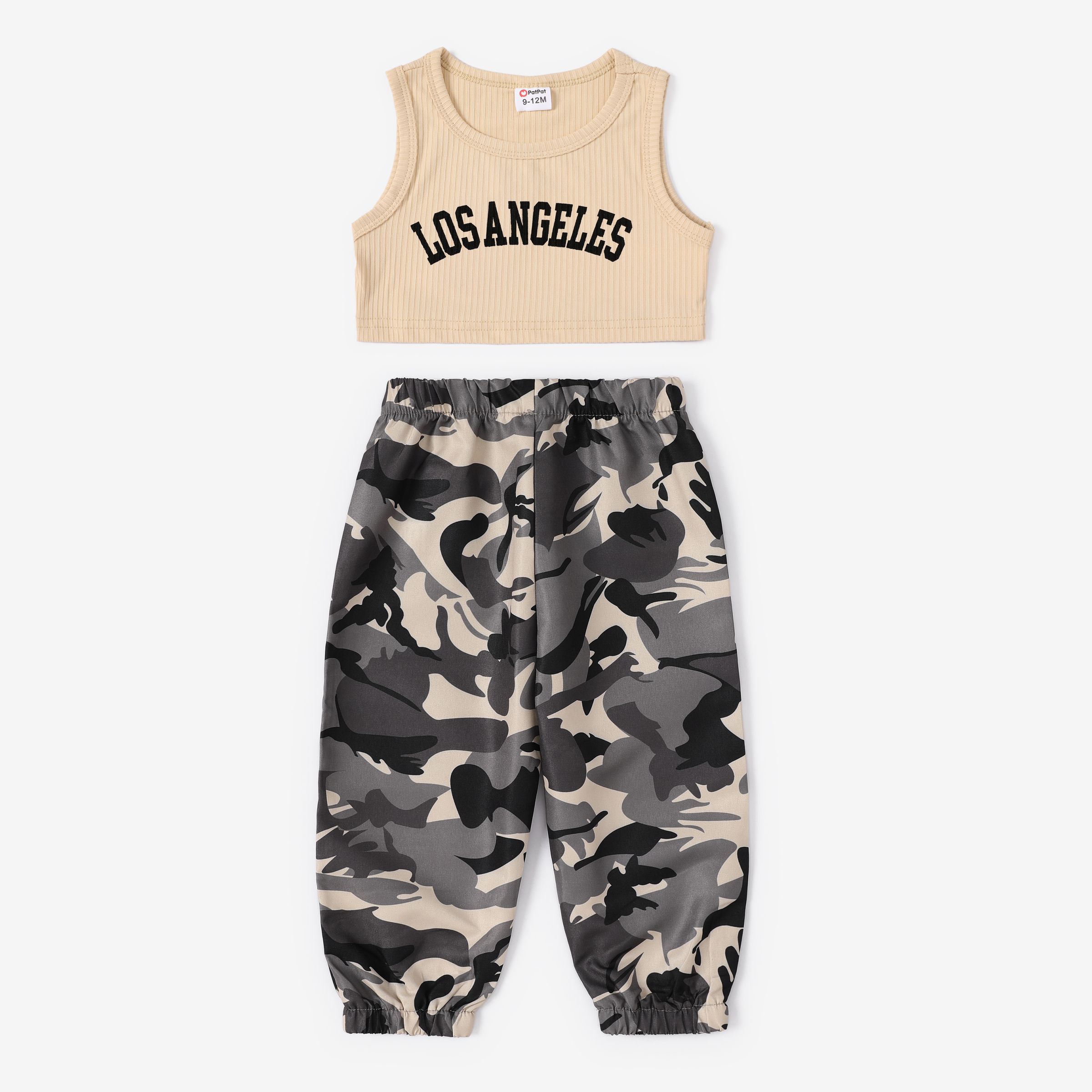 

2pcs Baby Girl's Camouflage Sport Sleeveless Top and Pants Set
