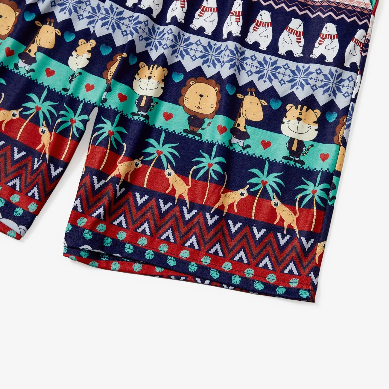 Look Familial Animaux Manches courtes Tenues de famille assorties Pyjamas (Flame Resistant) coloré big image 1