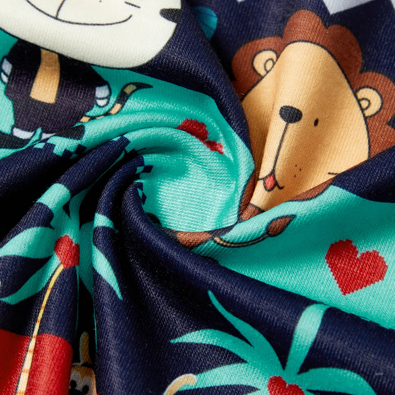 Familien-Looks Tiere Kurzärmelig Familien-Outfits Pyjamas (Flame Resistant) bunt big image 1