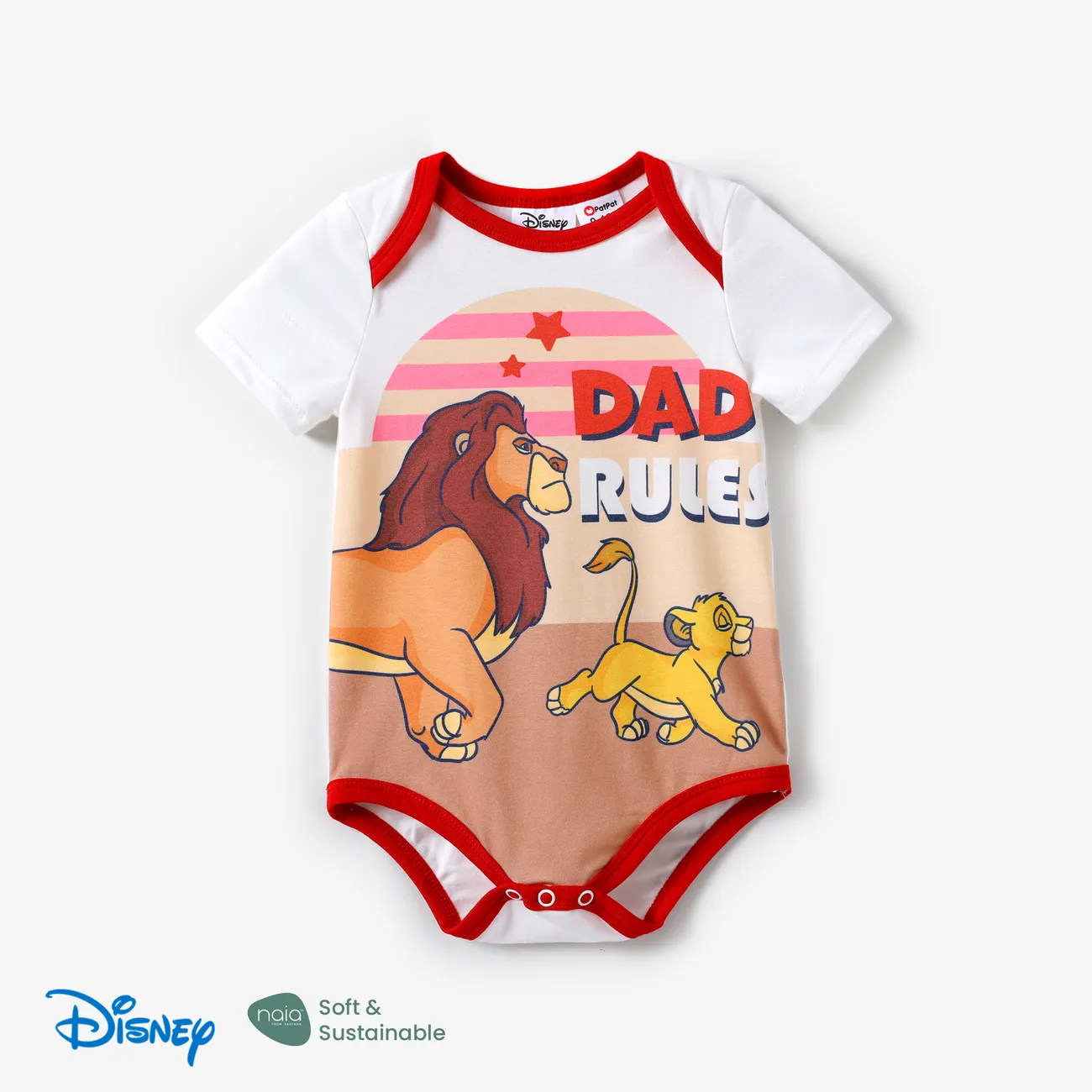 Disney Lion King Baby/Toddler Boys Simba 1pc Naia™ Cotton Character Print Romper/T-shirt Yellow big image 1