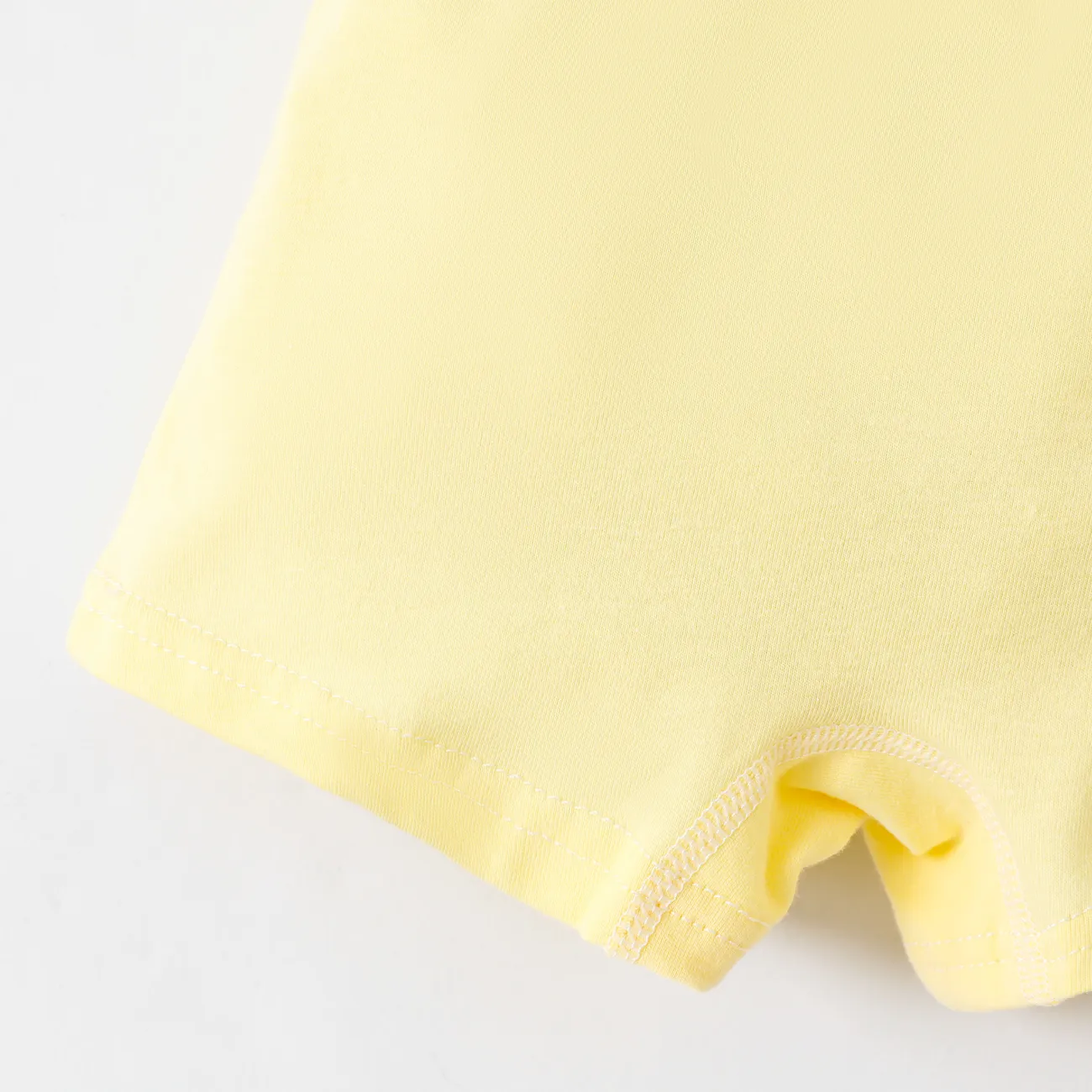 Traje ajustado de algodón para niños con patrón de gato Amarillo big image 1