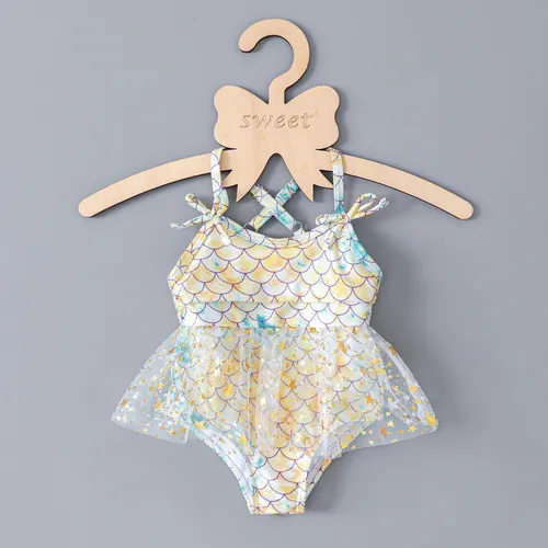 Baby Girls'  Marine-themed Hanging Strap Swimsuit 