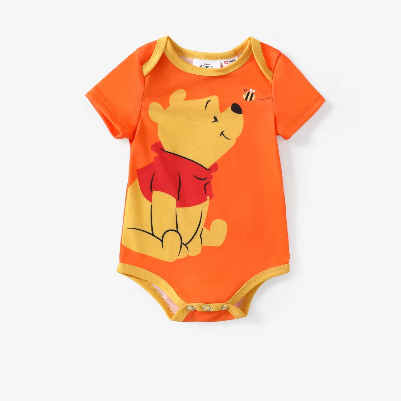 Disney Winnie the Pooh Baby Girls/Boys 1pc Naia™ Character Print Short-sleeve  Romper Orange big image 1