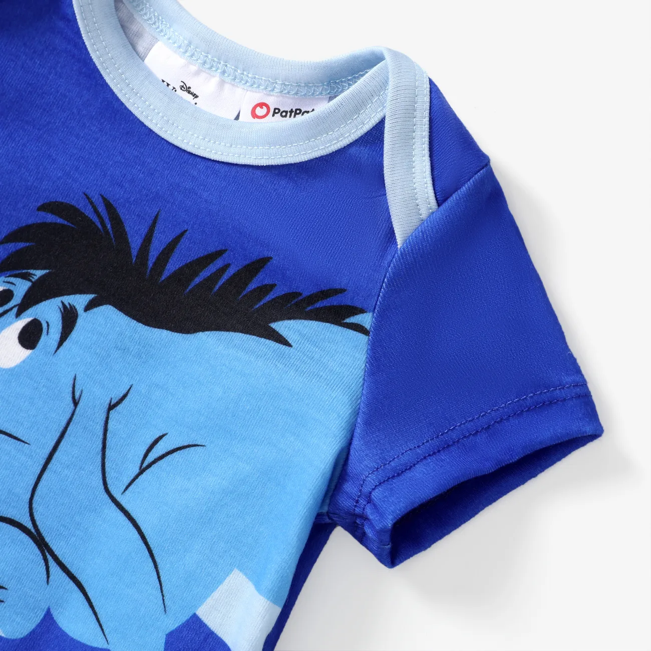 Disney Winnie the Pooh Baby Girls/Boys 1pc Naia™ Character Print Short-sleeve  Romper Blue big image 1