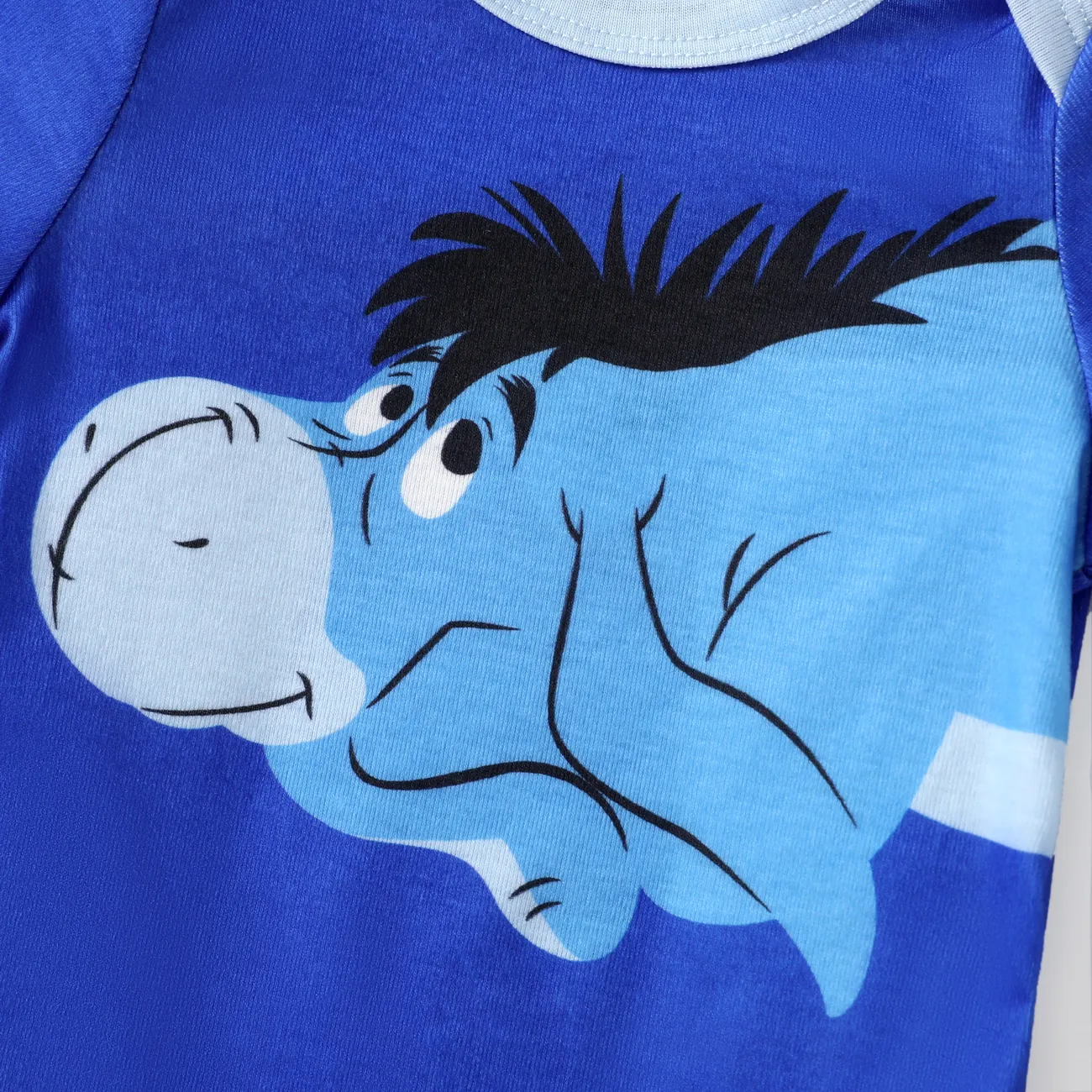 Disney Winnie the Pooh Baby Girls/Boys 1pc Naia™ Character Print Short-sleeve  Romper Blue big image 1