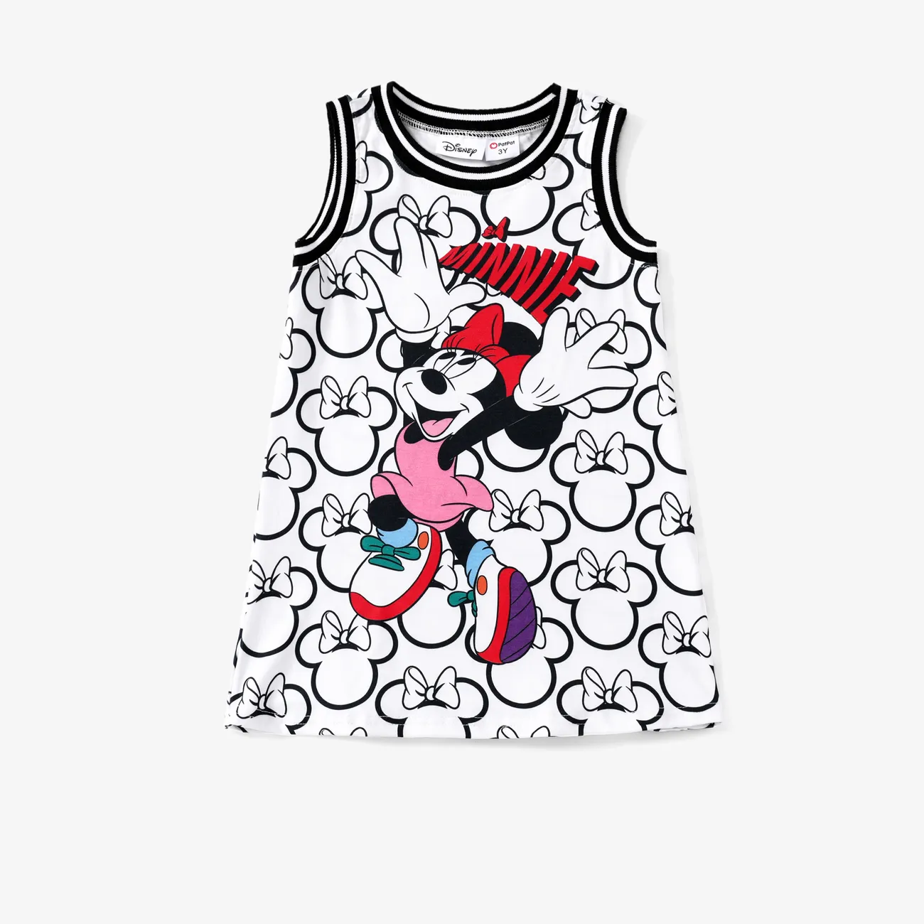 Disney Mickey and Friends Toddler Girls 1pc Naia™ Character Print Sleeveless Sporty Dress BlackandWhite big image 1