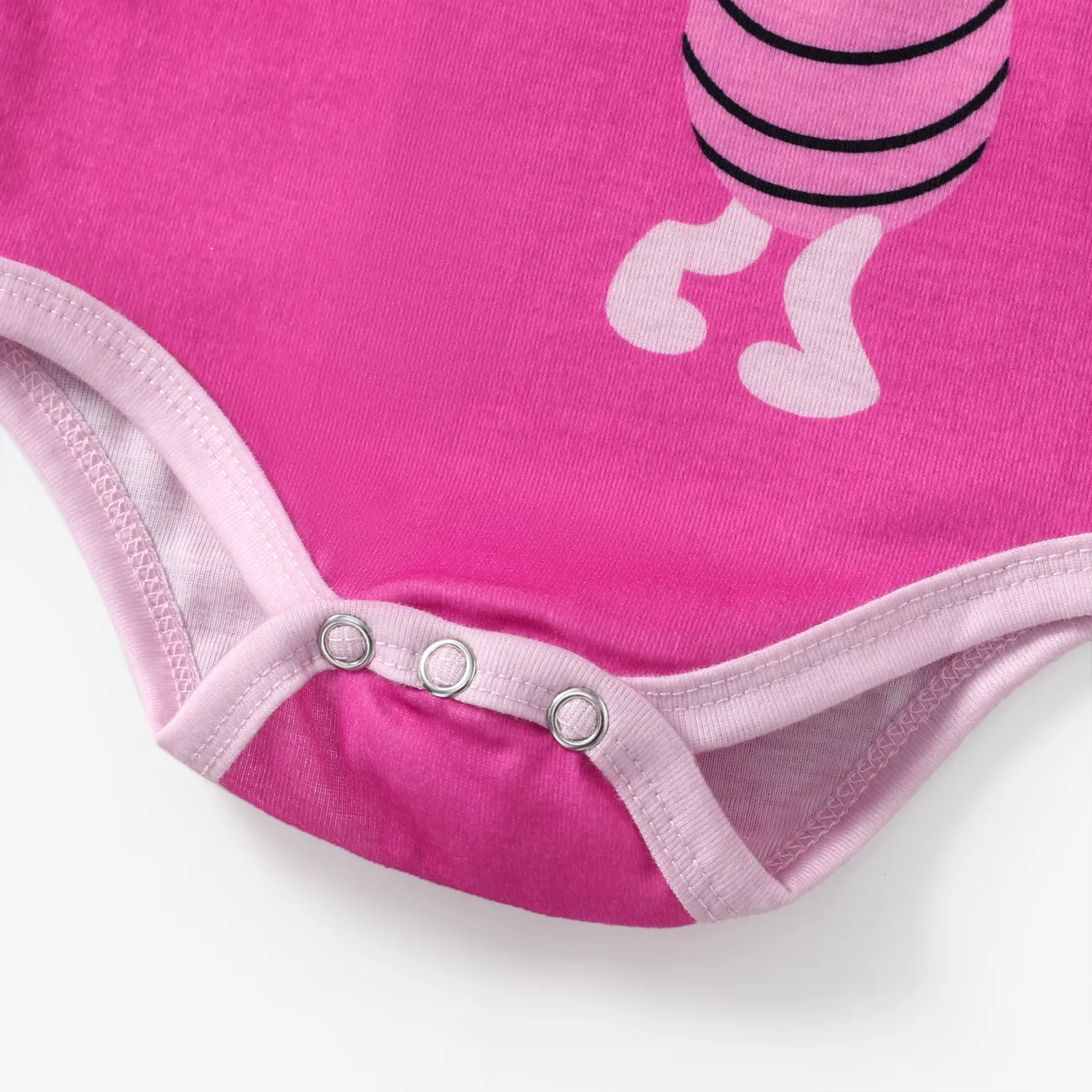 Disney Winnie the Pooh Baby Girls/Boys 1pc Naia™ Character Print Short-sleeve  Romper Pink big image 1