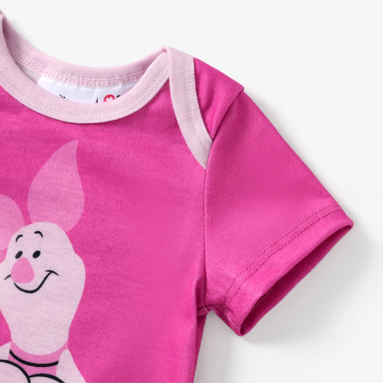Disney Winnie the Pooh Baby Girls/Boys 1pc Naia™ Character Print Short-sleeve  Romper Pink big image 1