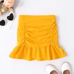 Sweet Ruffle Edge Skirt for Girls - Polyester Spandex Blend - 1 Piece - Regular Fit - Kid's Skirt Cl Yellow