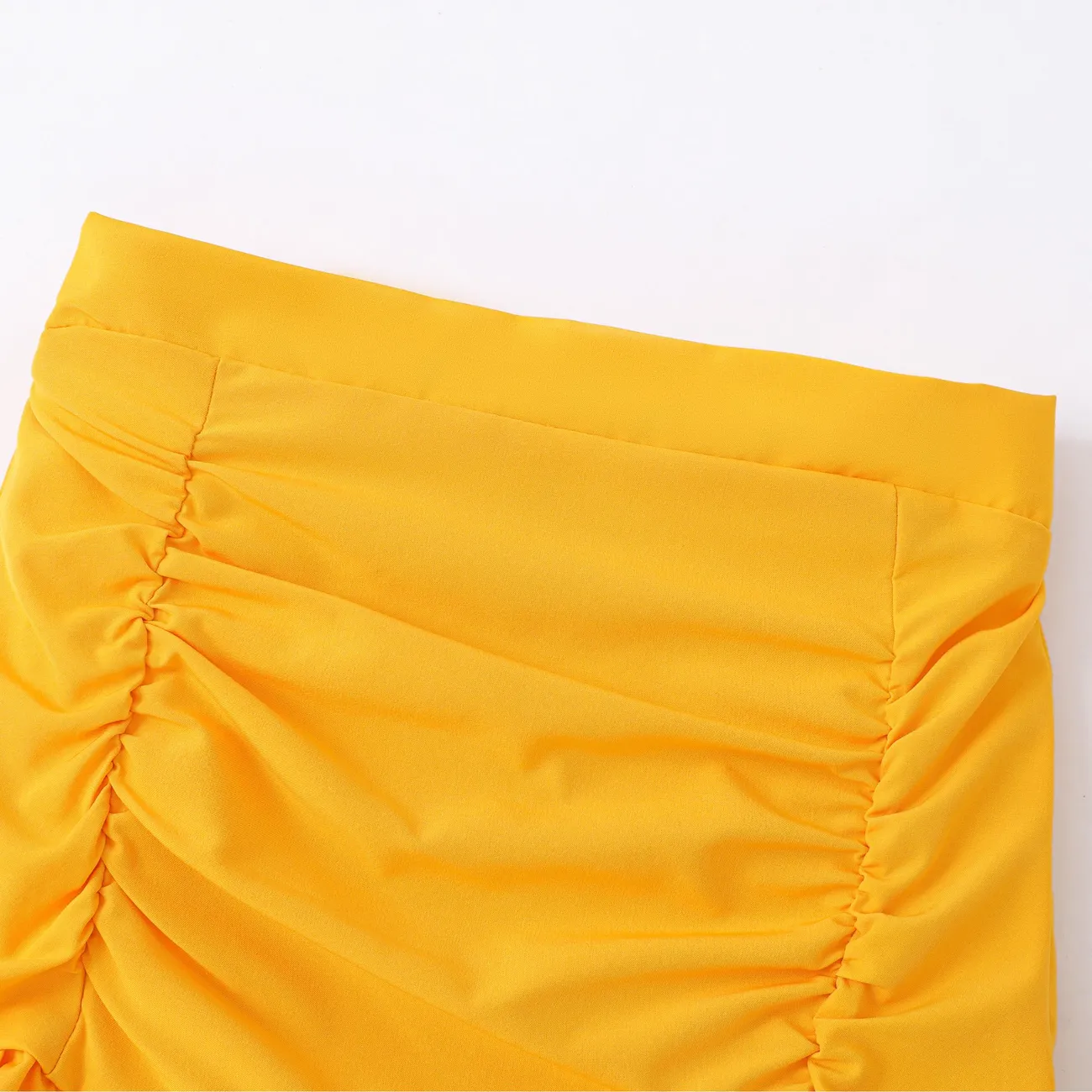 Sweet Ruffle Edge Skirt for Girls - Polyester Spandex Blend - 1 Piece - Regular Fit - Kid's Skirt Cl Yellow big image 1